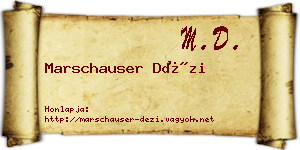 Marschauser Dézi névjegykártya